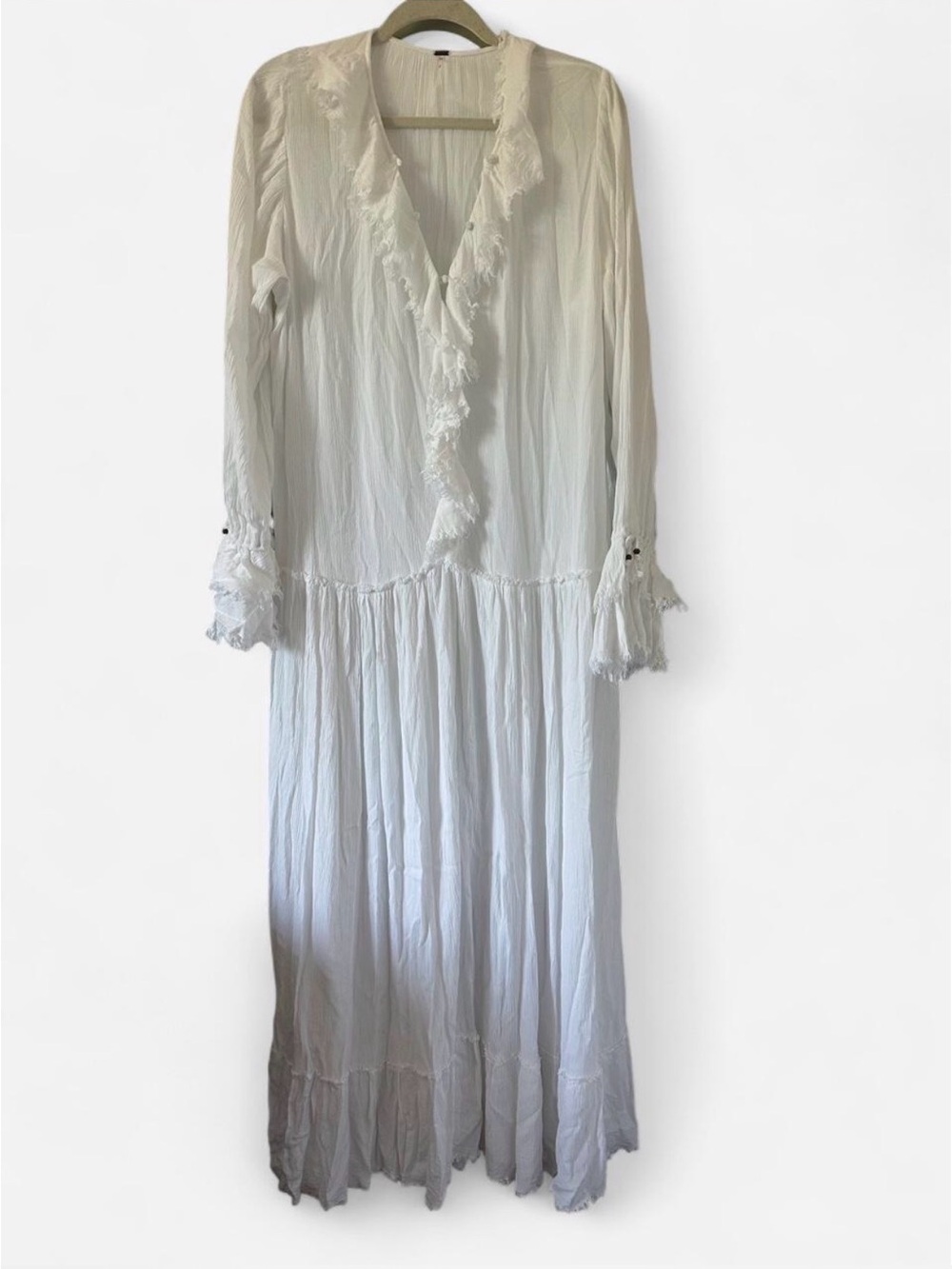 Free People White Boho Maxi Dress